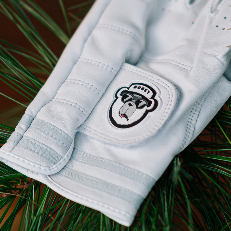 Bogey Polar Bear Premium Golf Glove, Cabretta Leather Left Hand (Righty) / Women's Large