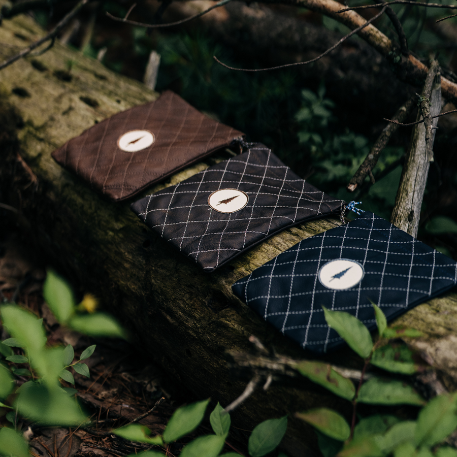 Lone Pines Diamond-Stitched Valuables Pouch